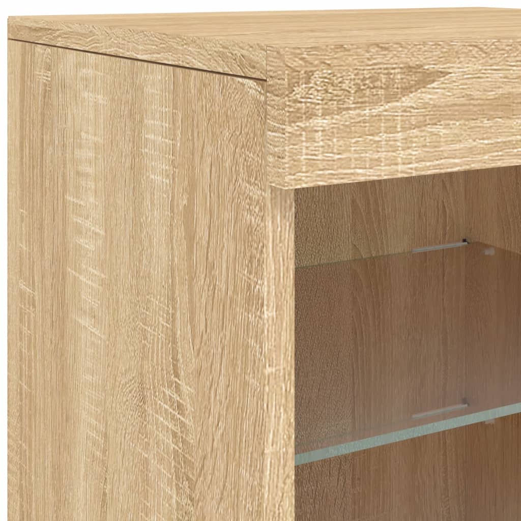 Dressoir met LED-verlichting 123x37x67 cm sonoma eikenkleurig