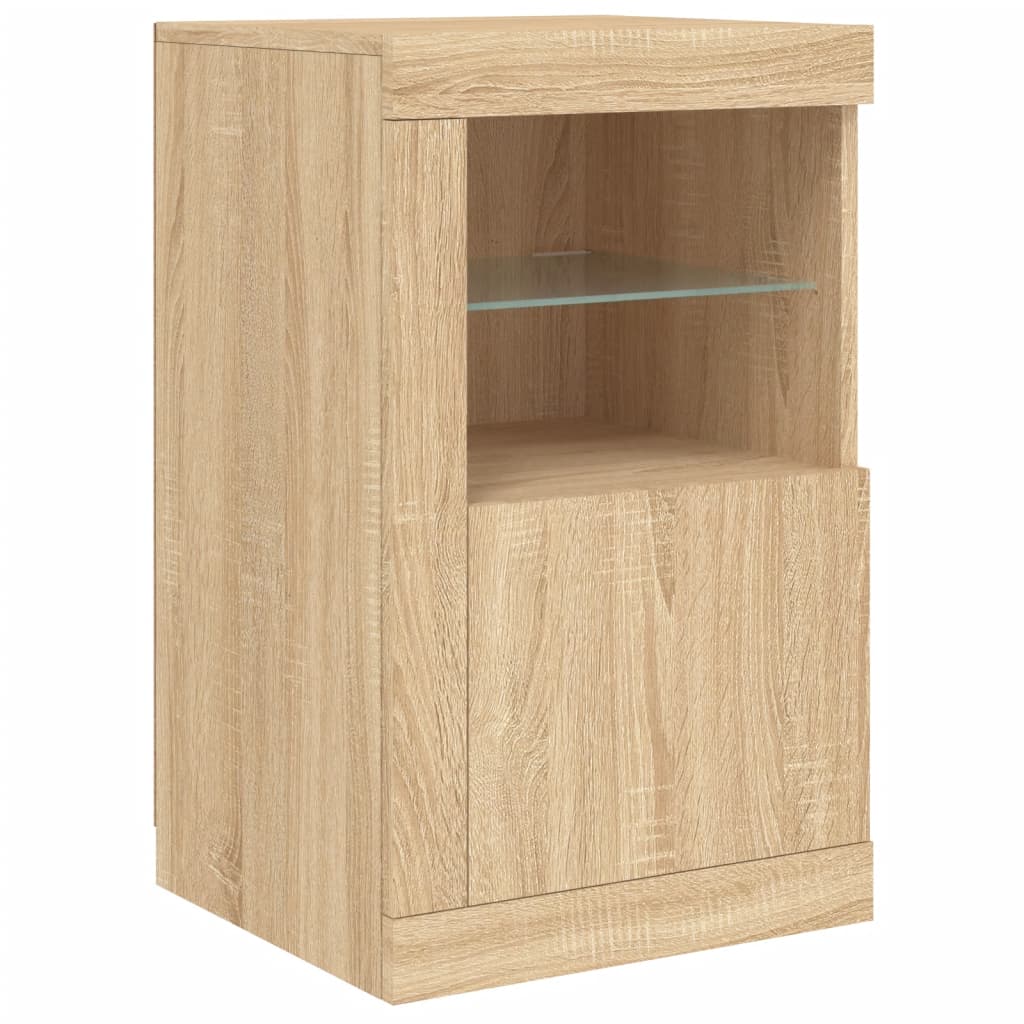 Dressoir met LED-verlichting 123x37x67 cm sonoma eikenkleurig