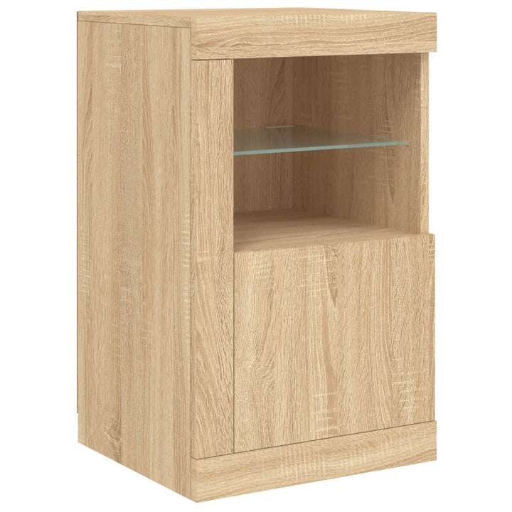 Dressoir met LED-verlichting 123x37x67 cm sonoma eikenkleurig