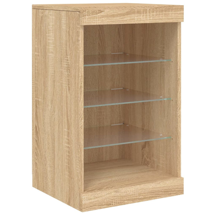 Dressoir met LED-verlichting 123x37x67 cm sonoma eikenkleurig