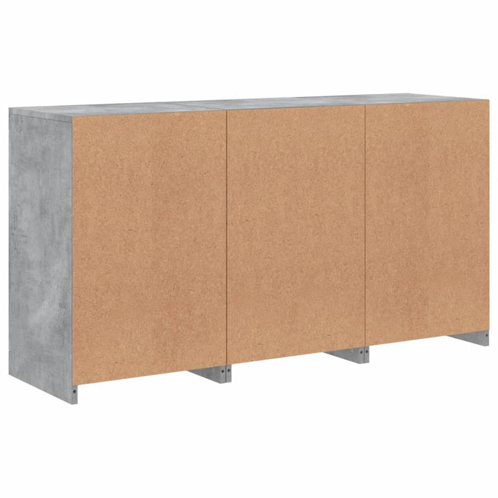 Dressoir met LED-verlichting 123x37x67 cm betongrijs