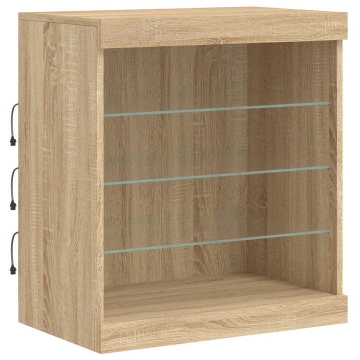 Dressoir met LED-verlichting 142,5x37x67 cm sonoma eikenkleurig