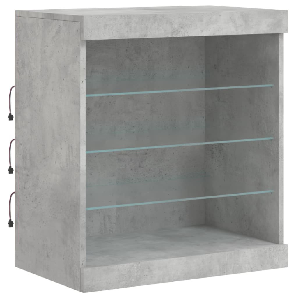 Dressoir met LED-verlichting 142,5x37x67 cm betongrijs