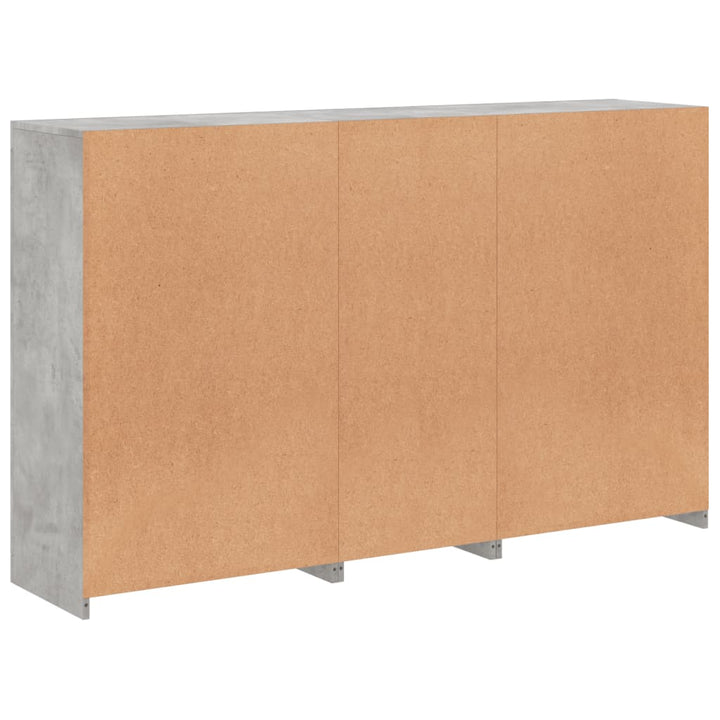 Dressoir met LED-verlichting 162x37x100 cm betongrijs