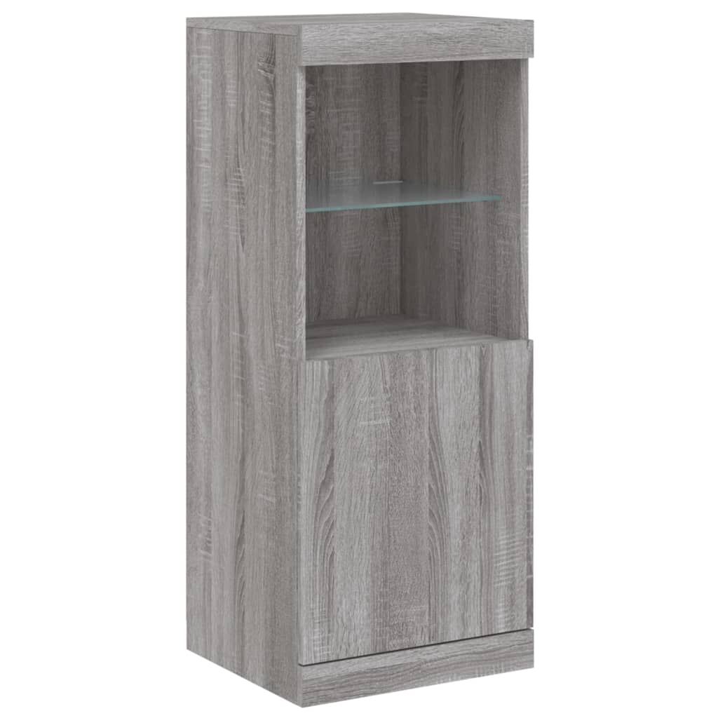 Dressoir met LED-verlichting 162x37x100 cm grijs sonoma eiken