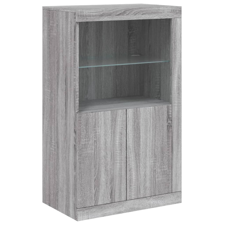 Dressoir met LED-verlichting 162x37x100 cm grijs sonoma eiken