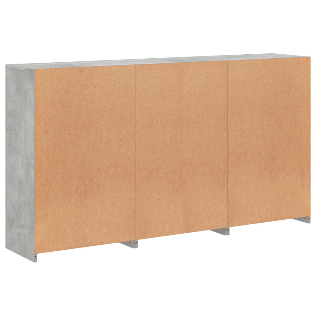 Dressoir met LED-verlichting 181,5x37x100 cm betongrijs