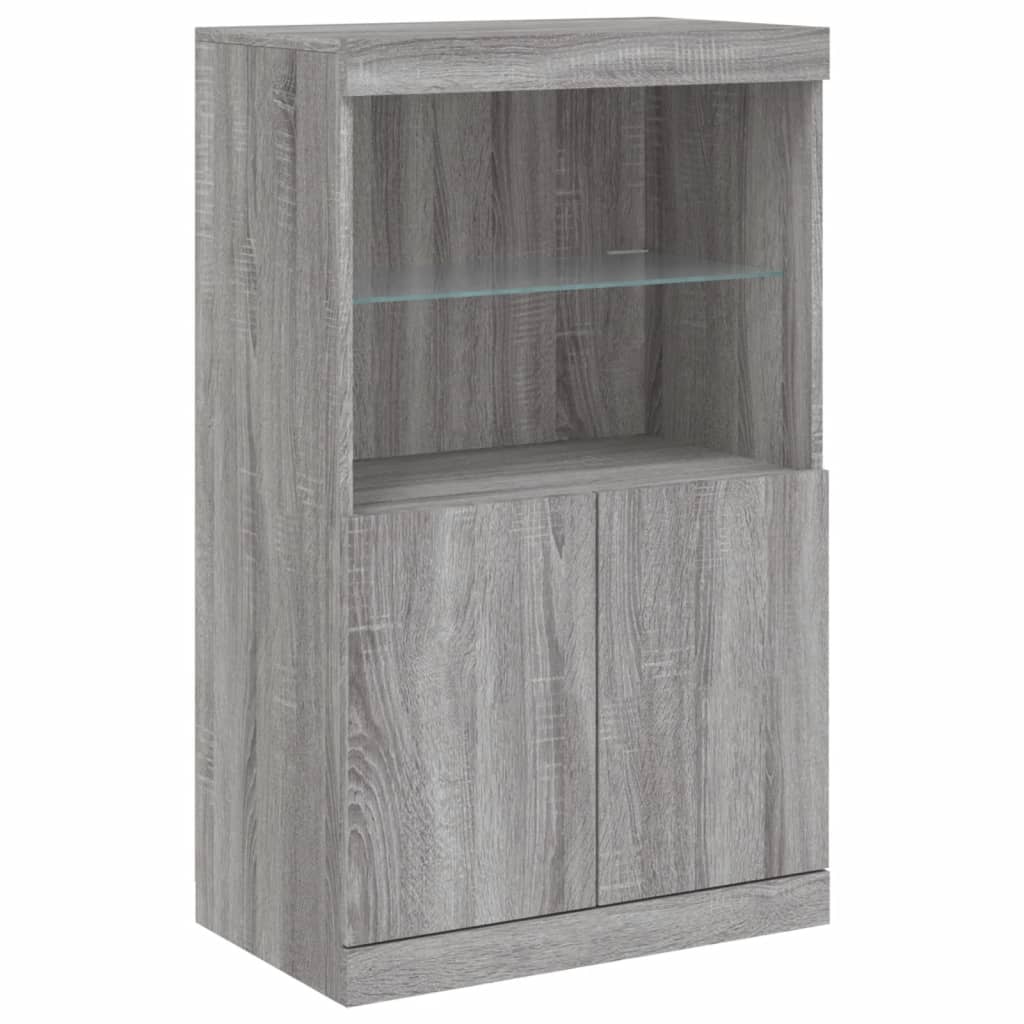 Dressoir met LED-verlichting 181,5x37x100 cm grijs sonoma eiken