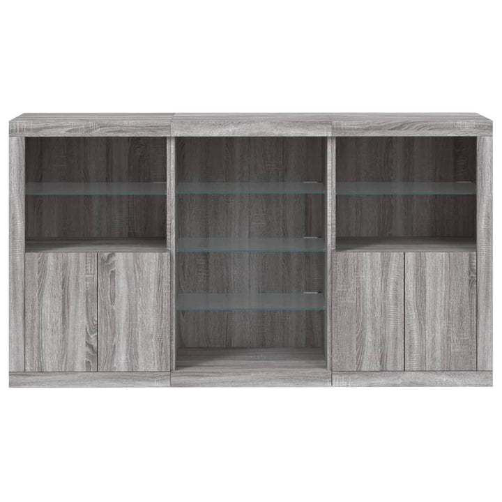 Dressoir met LED-verlichting 181,5x37x100 cm grijs sonoma eiken