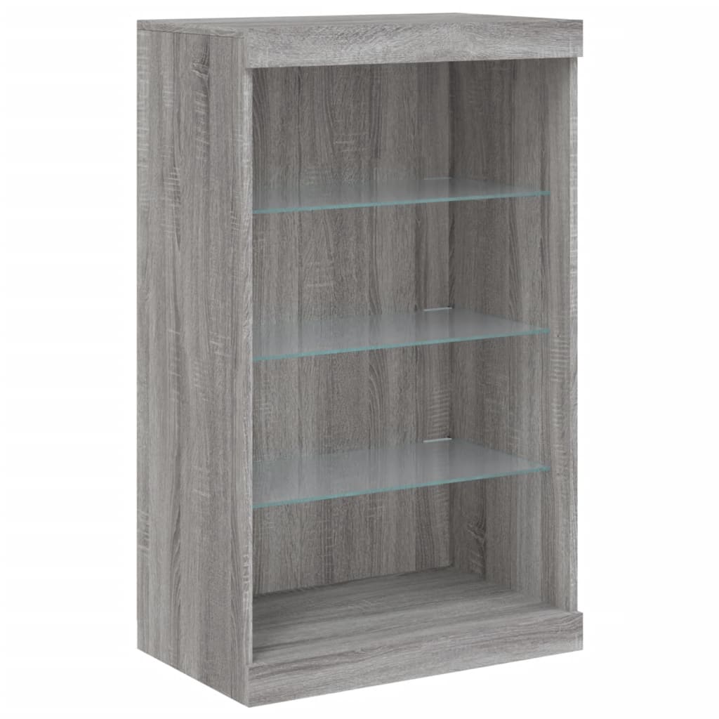 Dressoir met LED-verlichting 181,5x37x100 cm grijs sonoma eiken