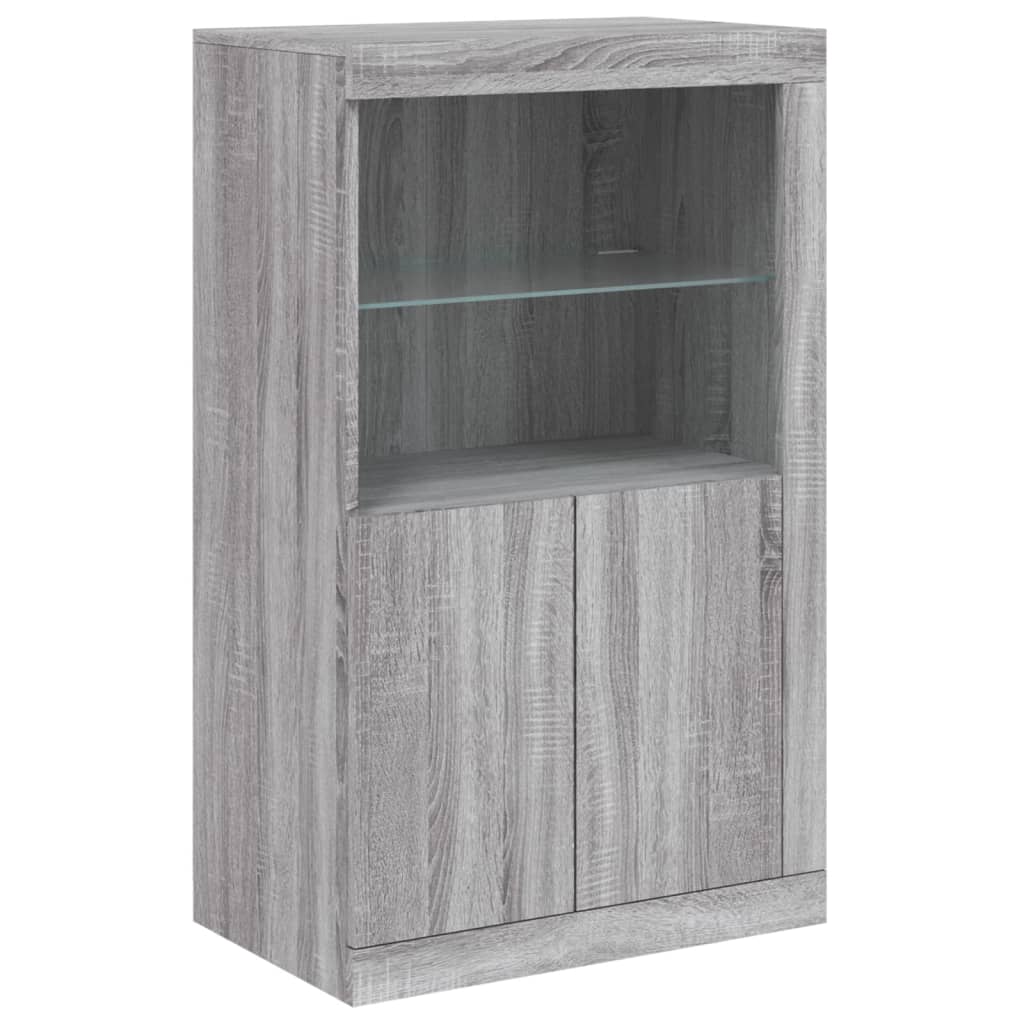 Dressoir met LED-verlichting 181,5x37x100 cm grijs sonoma eiken