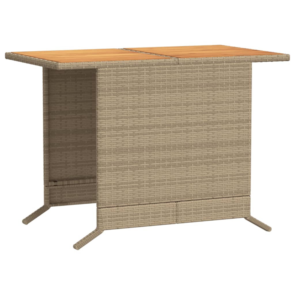 3-delige Bistroset met kussens poly rattan beige