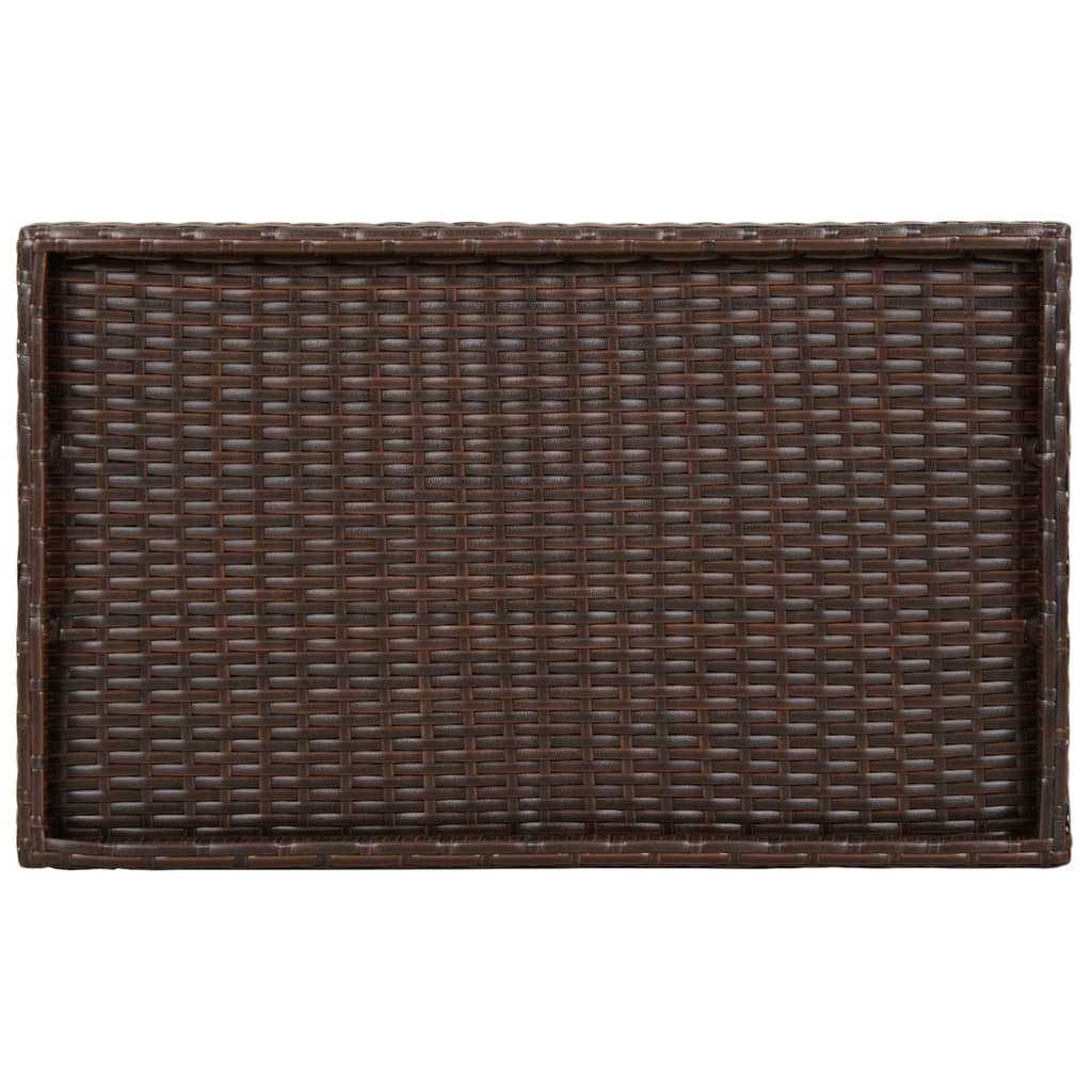 Dienbladtafel inklapbaar 65x40x75 cm poly rattan bruin