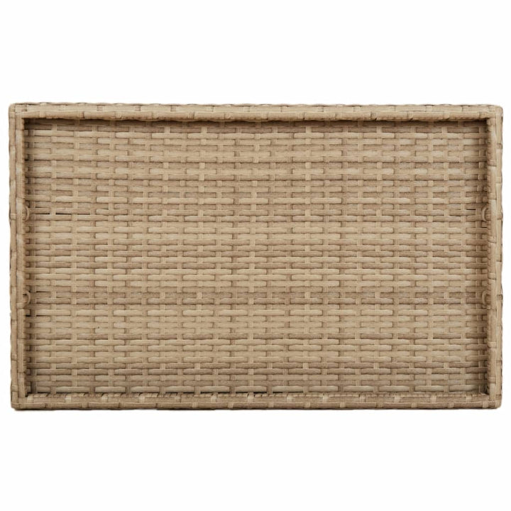 Dienbladtafel inklapbaar 65x40x75 cm poly rotan beige