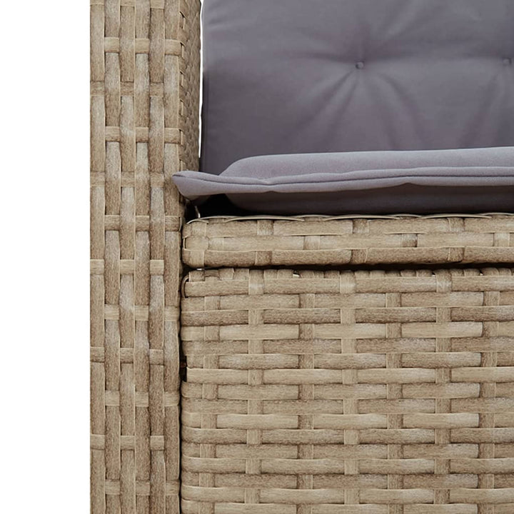 Tuinstoel verstelbaar met kussens poly rattan gemengd beige