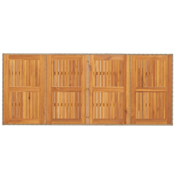 Tuintafel met acaciahouten blad 190x80x74 cm poly rattan beige