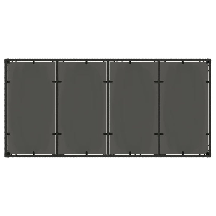 Tuintafel met glazen blad 190x90x75 cm poly rattan zwart