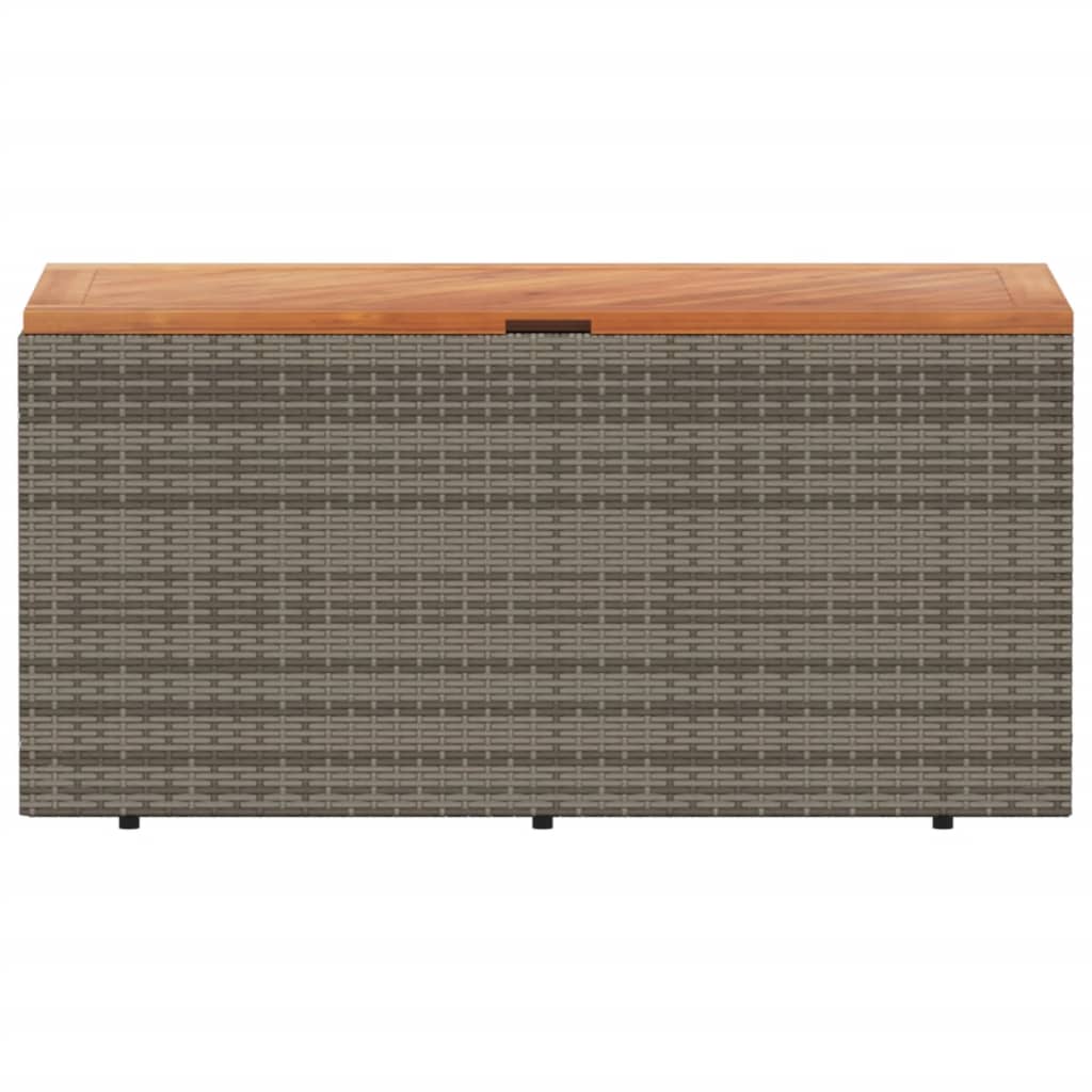 Tuinbox 110x50x54 cm poly rattan en acaciahout grijs