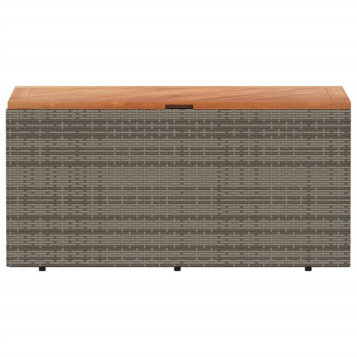 Tuinbox 110x50x54 cm poly rattan en acaciahout grijs