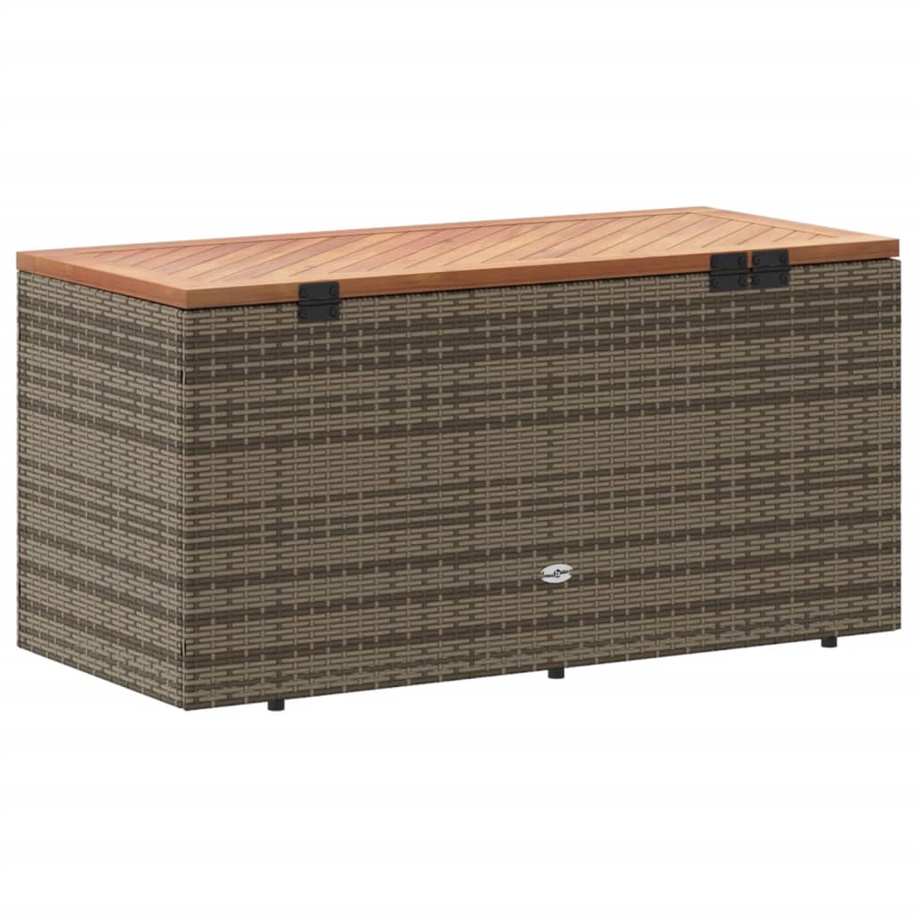 Tuinbox 110x50x54 cm poly rattan en acaciahout grijs