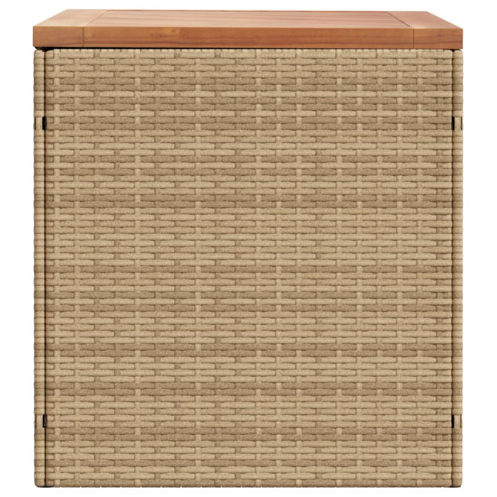 Tuinbox 110x50x54 cm poly rattan en acaciahout beige