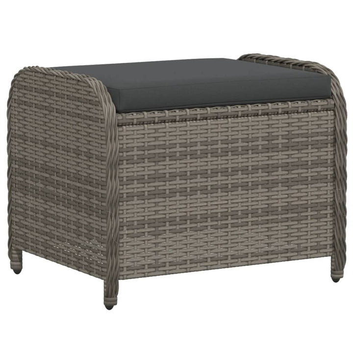 Tuinkruk met kussen 58x46x46 cm poly rattan grijs