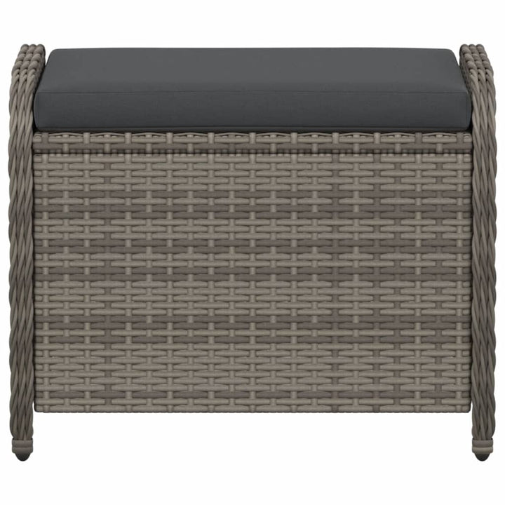 Tuinkruk met kussen 58x46x46 cm poly rattan grijs