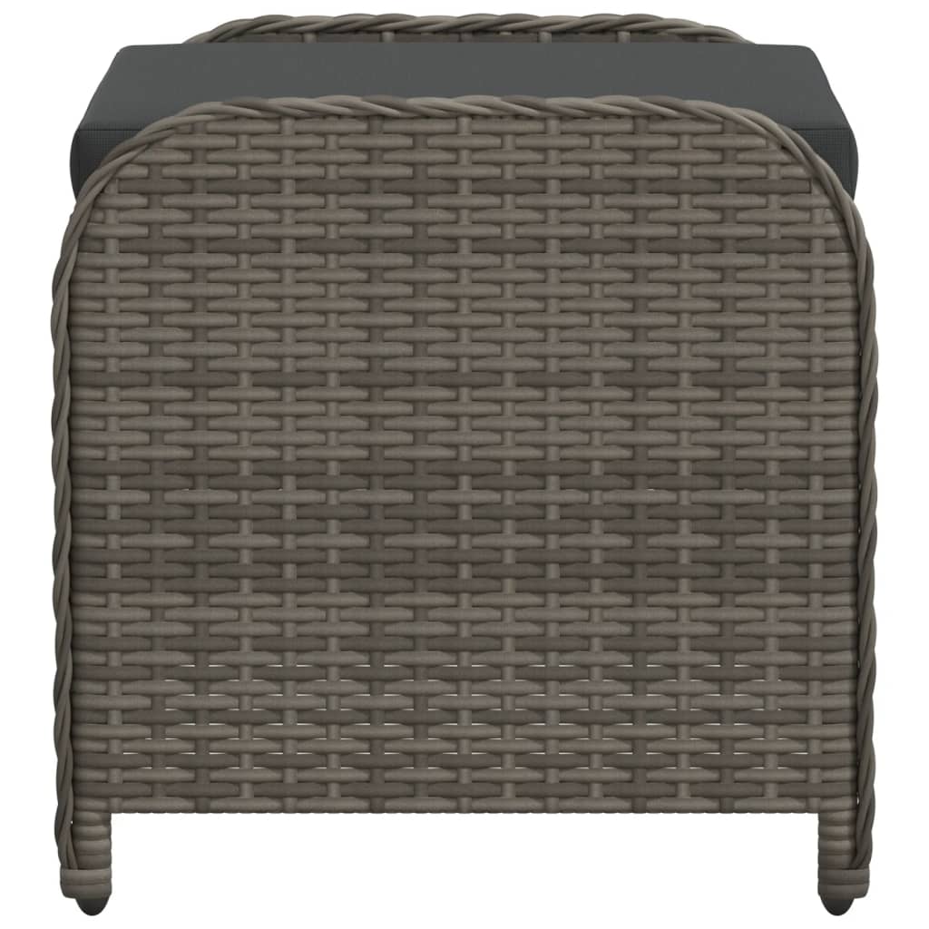 Tuinkruk met kussen 58x46x46 cm poly rattan grijs