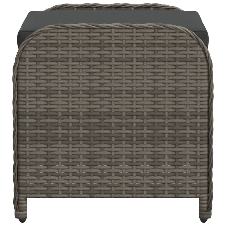 Tuinkruk met kussen 58x46x46 cm poly rattan grijs