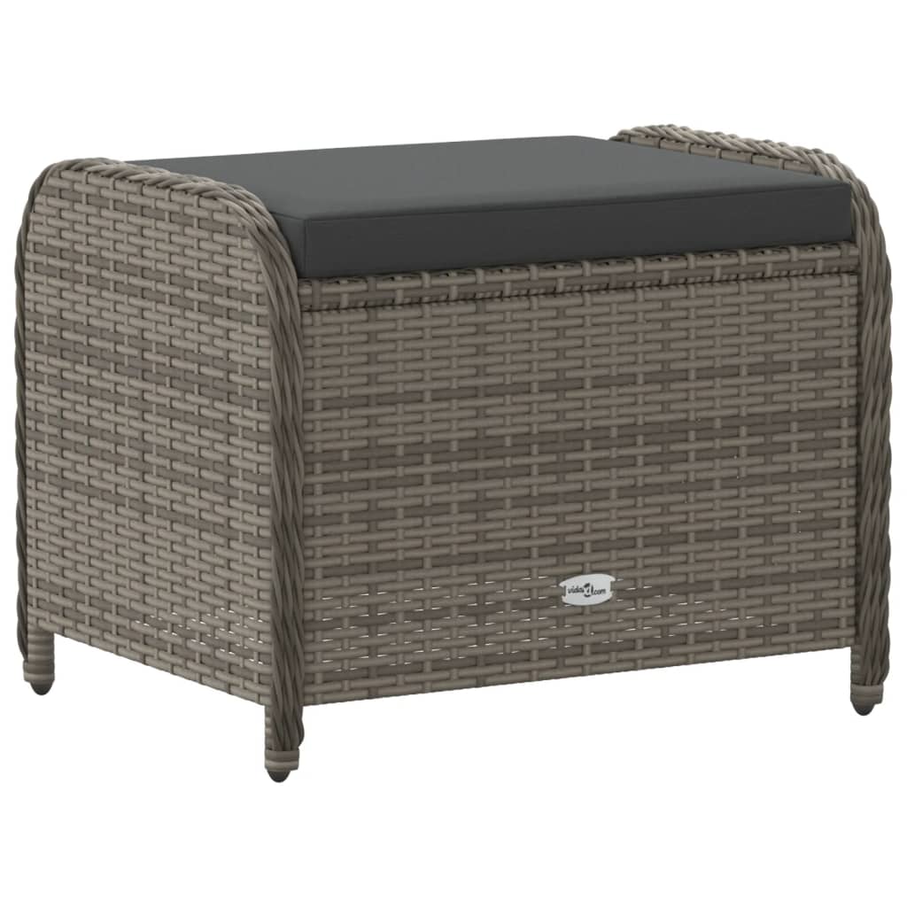 Tuinkruk met kussen 58x46x46 cm poly rattan grijs