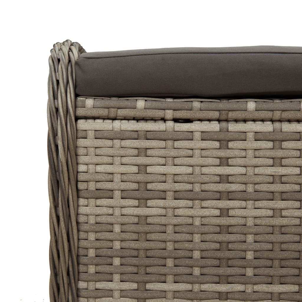 Tuinkruk met kussen 58x46x46 cm poly rattan grijs