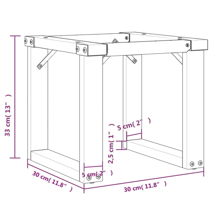 Salontafelpoten O-frame 30x30x33 cm gietijzer