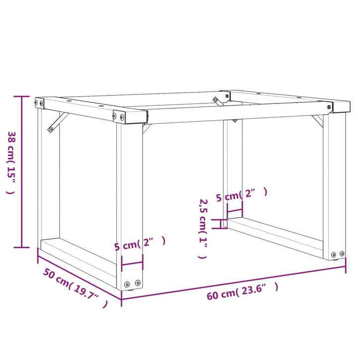 Salontafelpoten O-frame 60x50x38 cm gietijzer