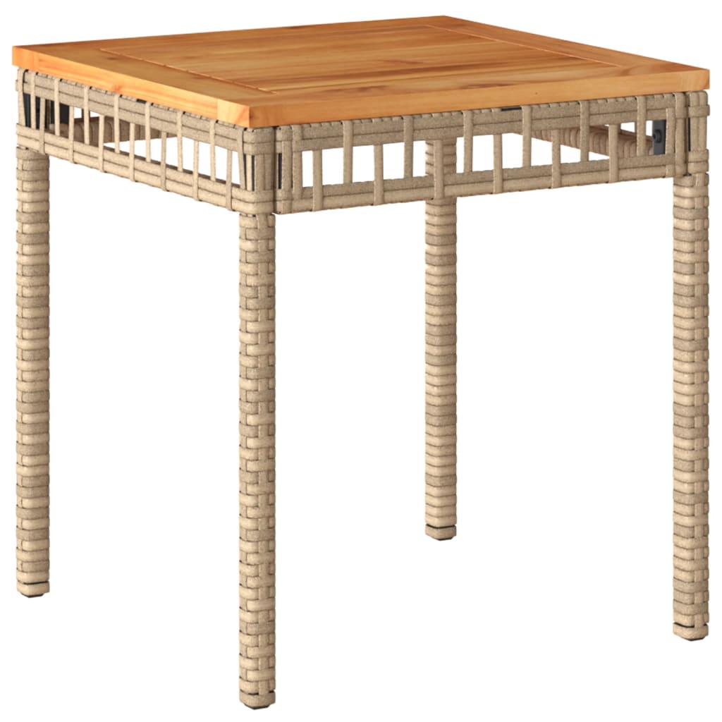 3-delige Bistroset en kussens poly rattan en hout gemengd beige