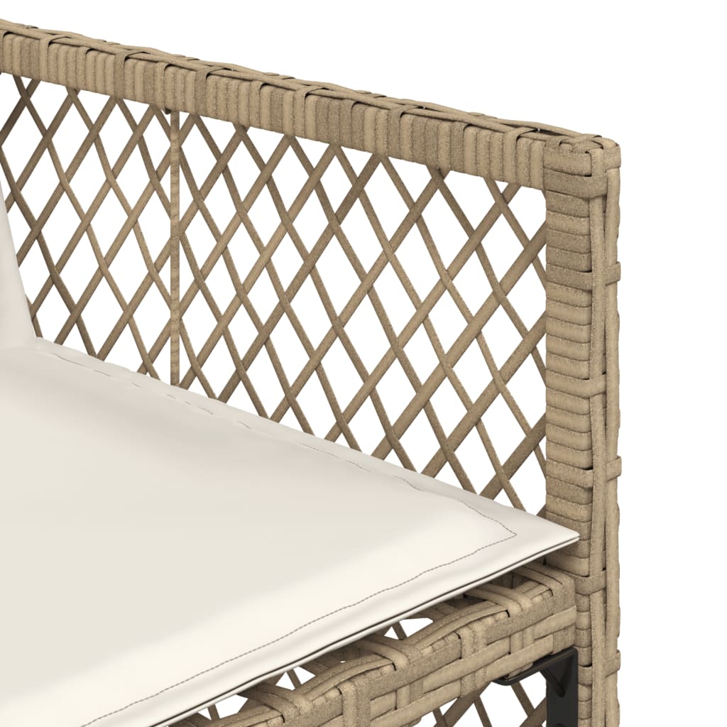 9-delige Tuinset met kussens poly rattan beige