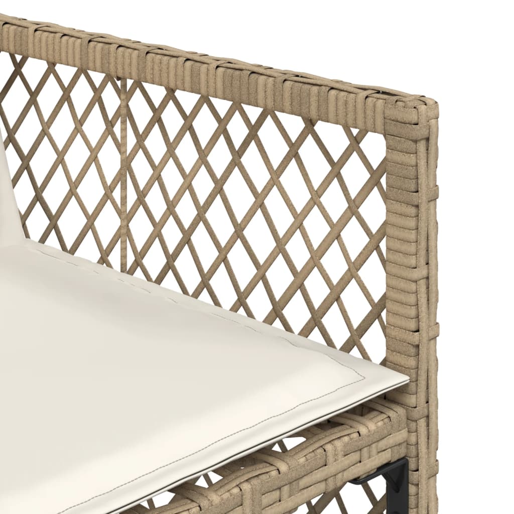 11-delige Tuinset met kussens poly rattan beige