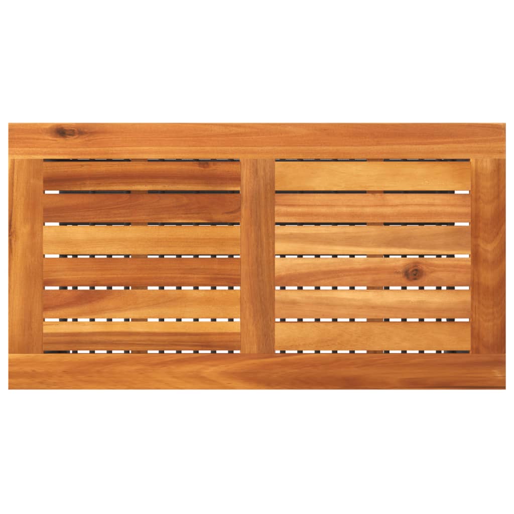 Tuintafel 70x38x42 cm poly rattan en acaciahout zwart