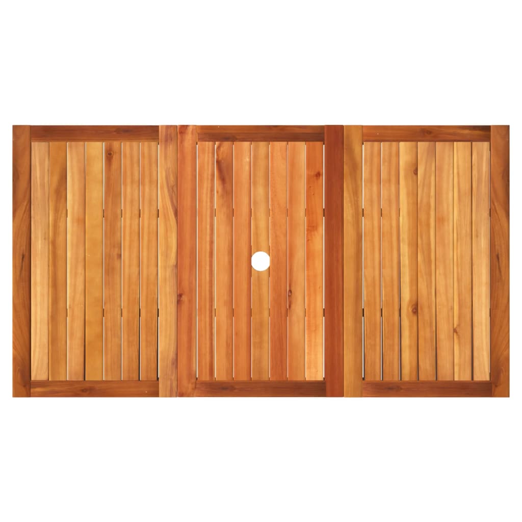 Tuintafel 140x80x75 cm poly rattan en acaciahout zwart