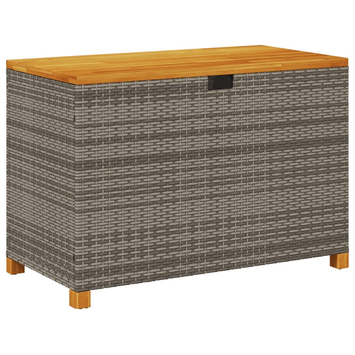 Tuinbox 110x55x63 cm poly rattan en acaciahout grijs