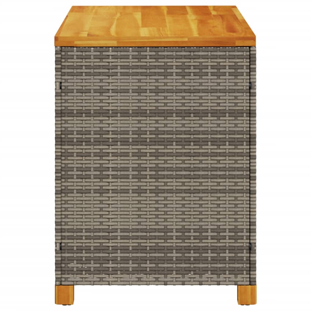 Tuinbox 110x55x63 cm poly rattan en acaciahout grijs