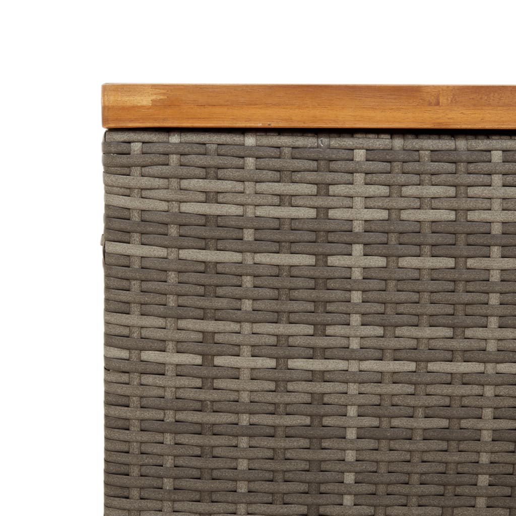 Tuinbox 110x55x63 cm poly rattan en acaciahout grijs