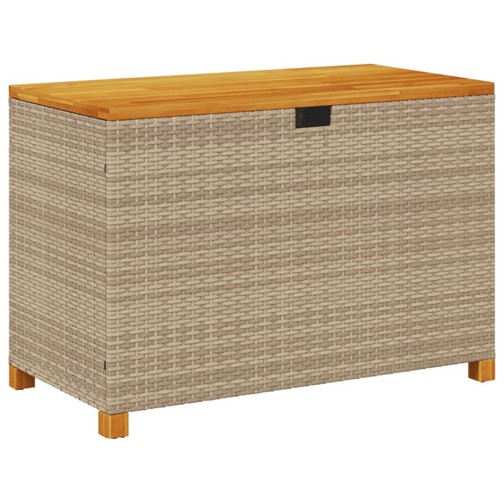 Tuinbox 110x55x63 cm poly rattan en acaciahout beige