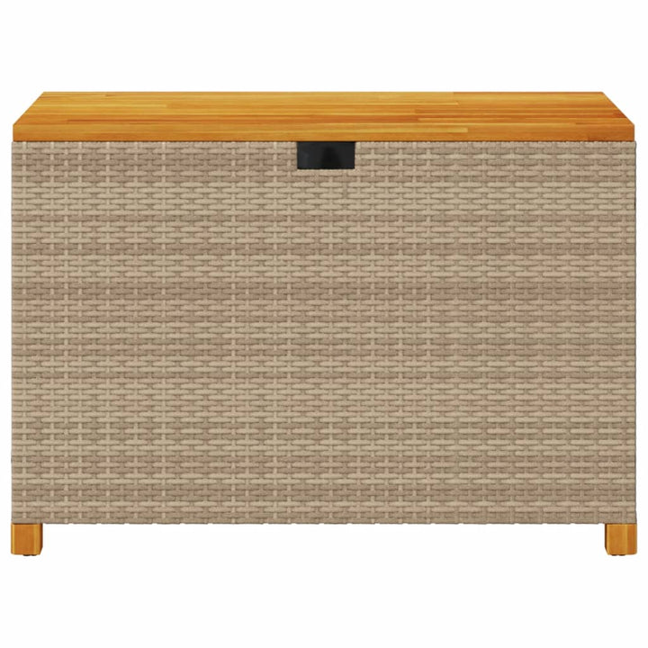 Tuinbox 110x55x63 cm poly rattan en acaciahout beige