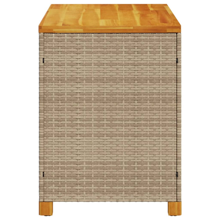 Tuinbox 110x55x63 cm poly rattan en acaciahout beige