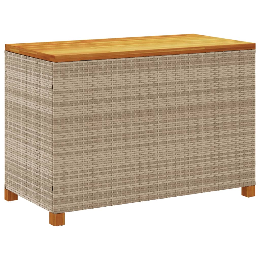 Tuinbox 110x55x63 cm poly rattan en acaciahout beige