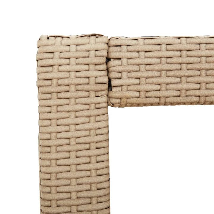 Tuinbijzettafel met houten blad 60x40x75 cm poly rattan beige