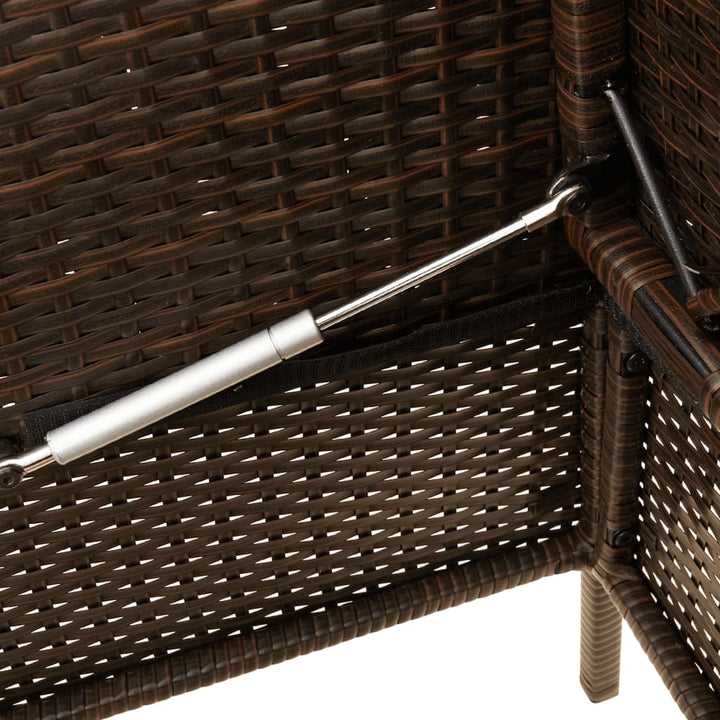 Tuinbank met kussens poly rattan bruin