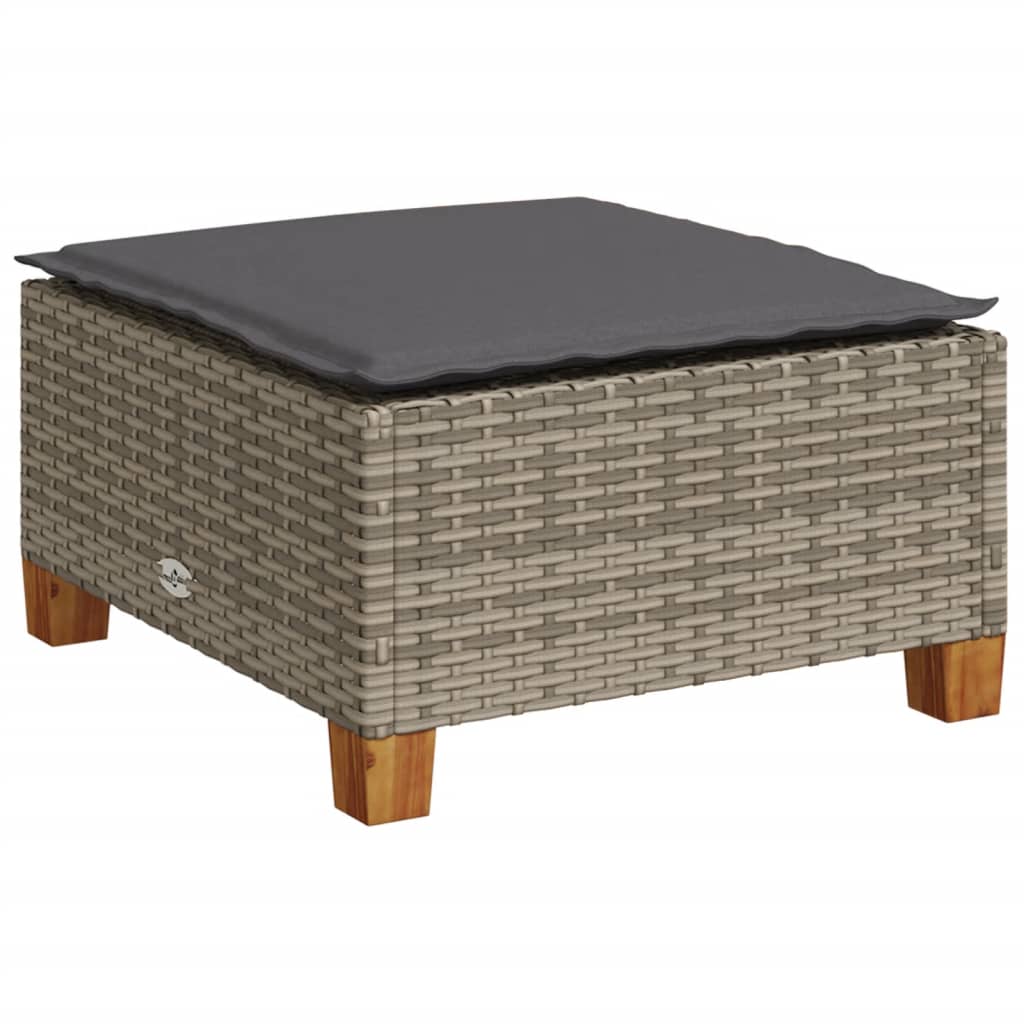 Tuinkruk met kussen 63,5x56x32 cm poly rattan grijs