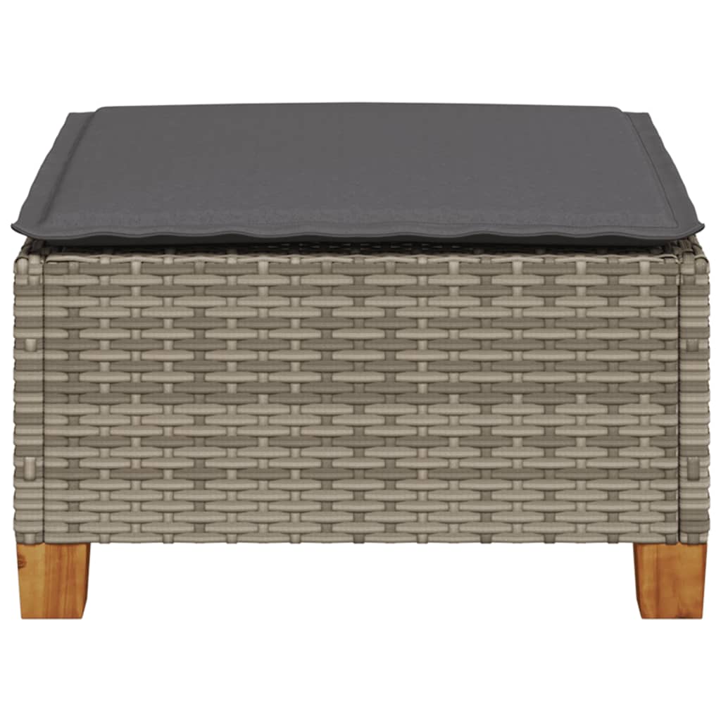 Tuinkruk met kussen 63,5x56x32 cm poly rattan grijs