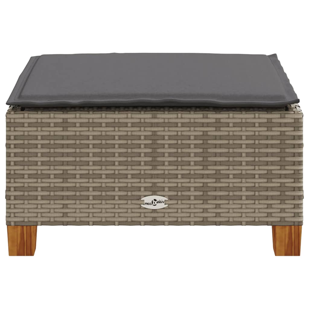 Tuinkruk met kussen 63,5x56x32 cm poly rattan grijs